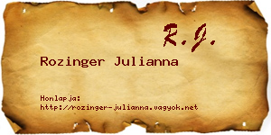 Rozinger Julianna névjegykártya